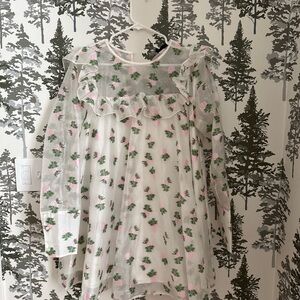 Sister Jane White and Pink Floral Ruffle Dress